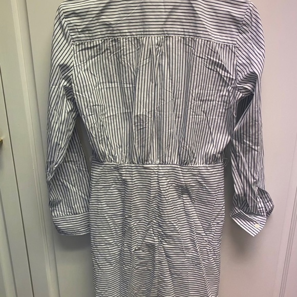 Gap Shirtdress navy white stripe gathered front women’s - Picture 2 of 2